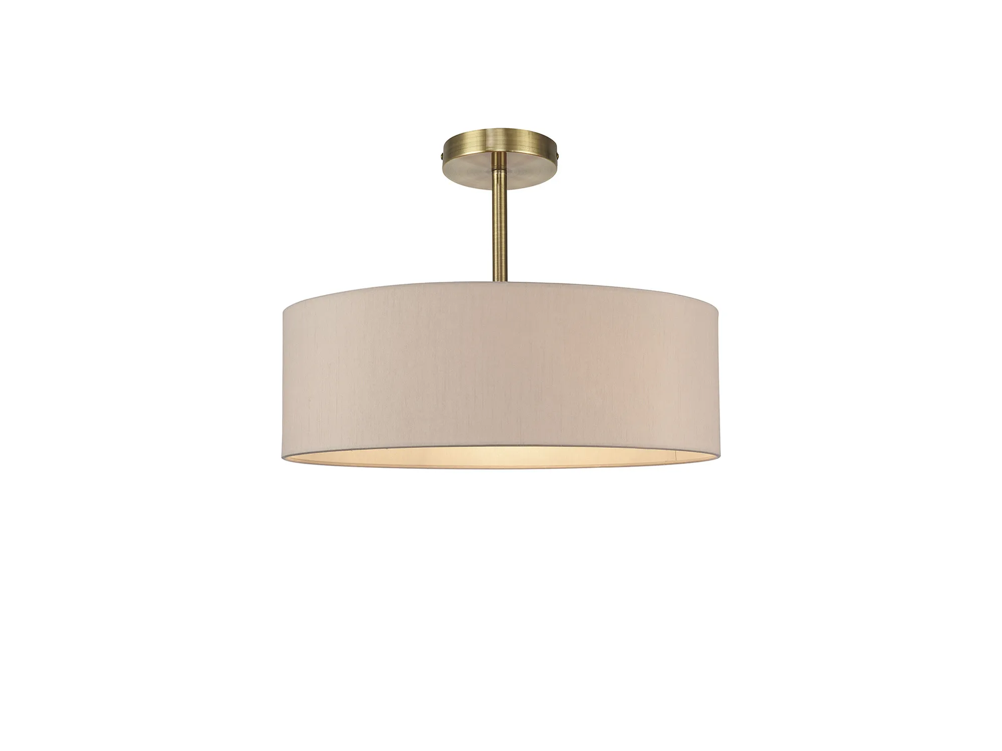 Baymont 45cm Semi Flush 5 Light Antique Brass, Nude Beige